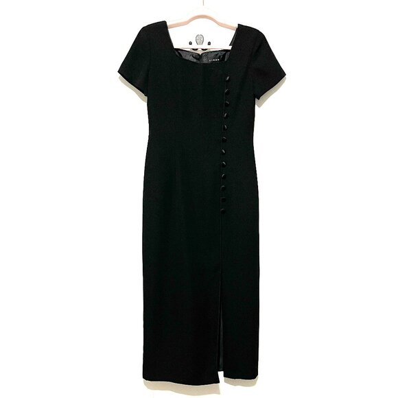 Virgo Womens Square Neck Maxi Dress 6 Black Victorian Dark Romance Noir Gothic - Picture 1 of 6